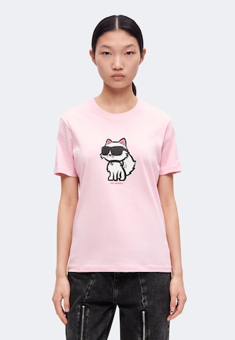 Karl Lagerfeld Shirt 'Ikon Choupette' in Pink: front