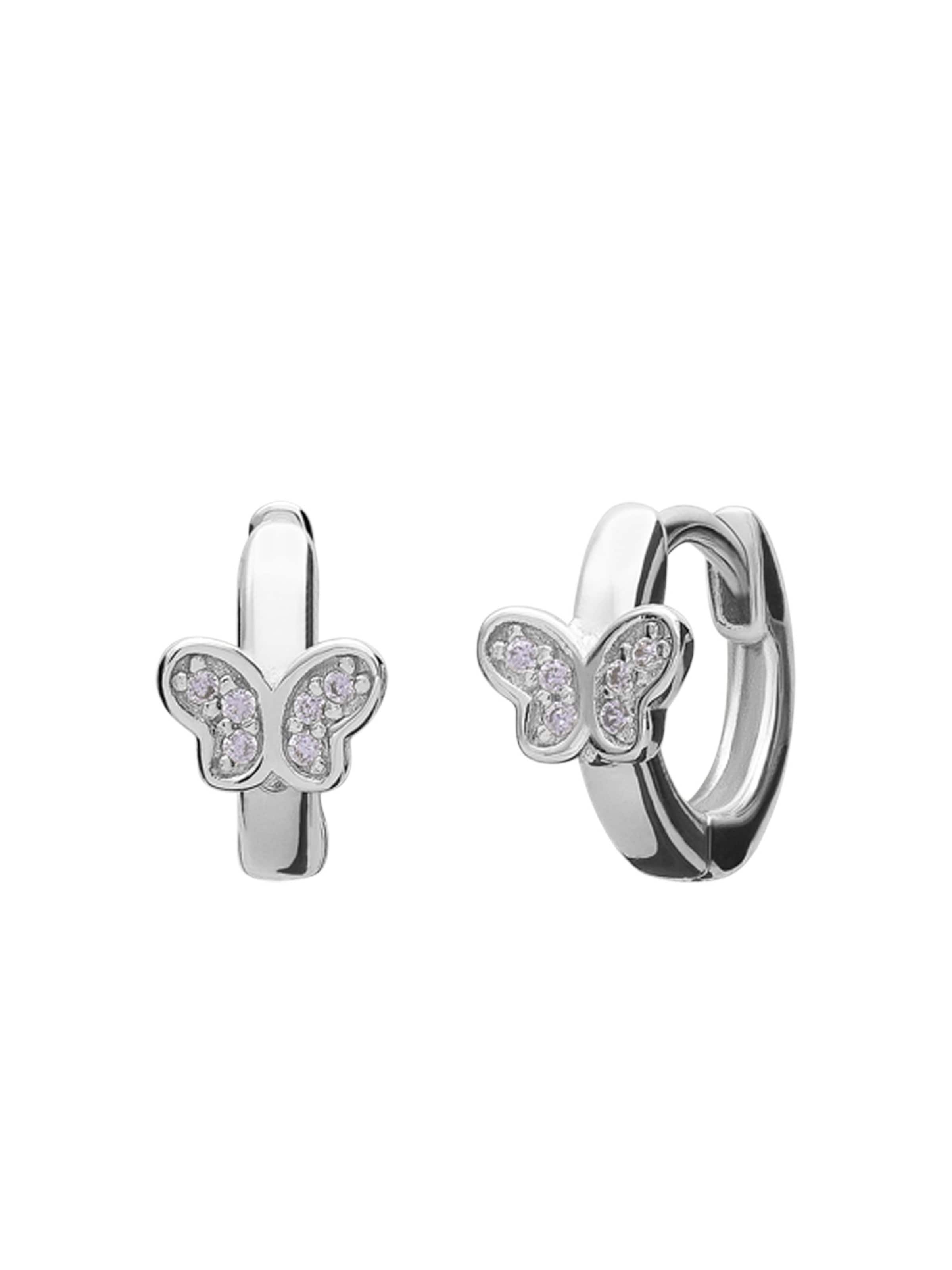 Lucardi Ohrringe 'Einfach' in Silber: Vorderseite