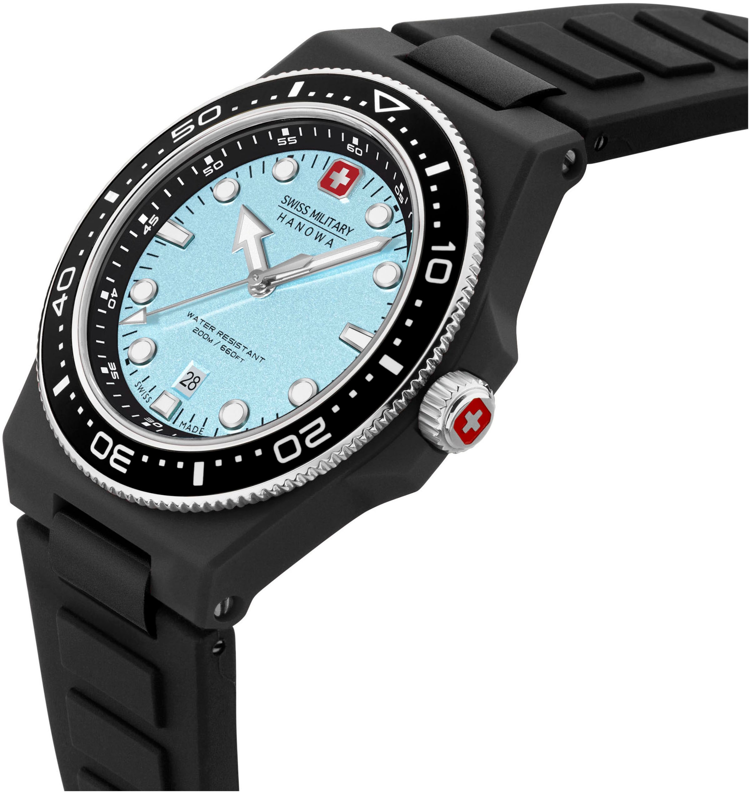 SWISS MILITARY HANOWA Uhr 'Ocean Pioneer' in Schwarz