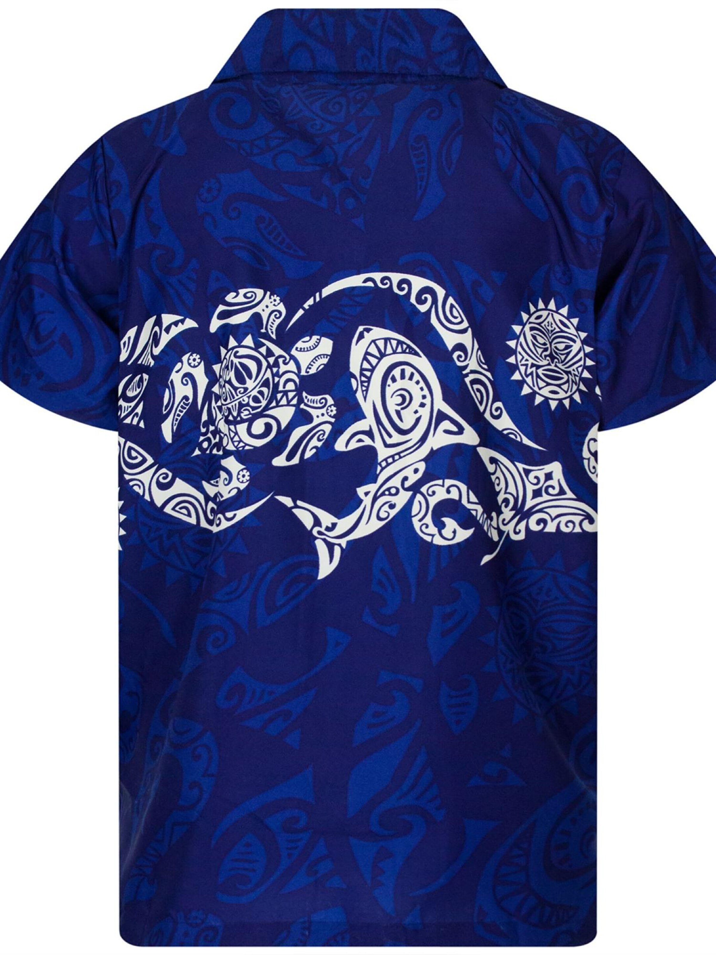 King Kameha - Camiseta 'Maori Chest' en azul