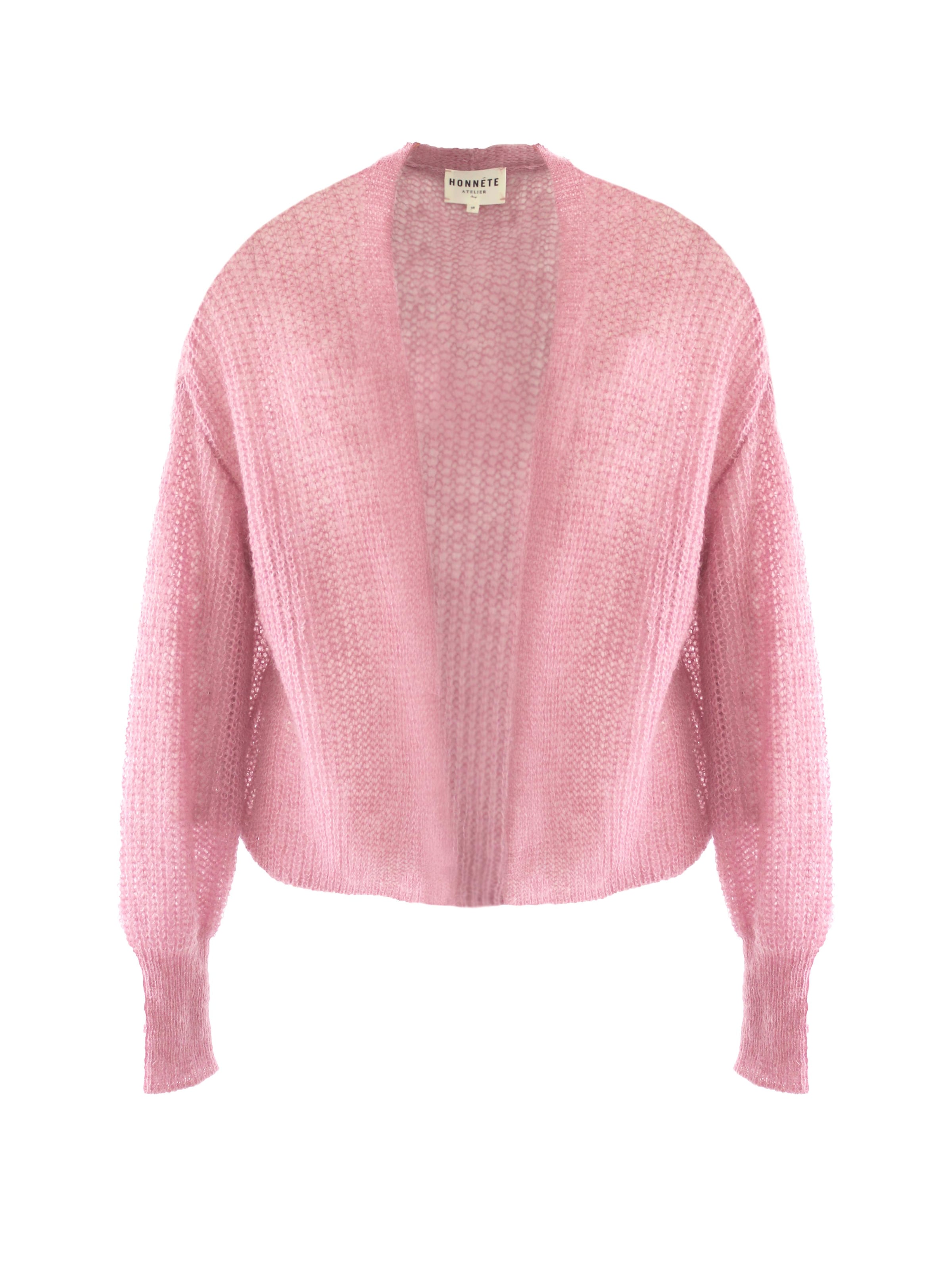 Honnête Atelier Gebreid vest 'Rose' in Roze