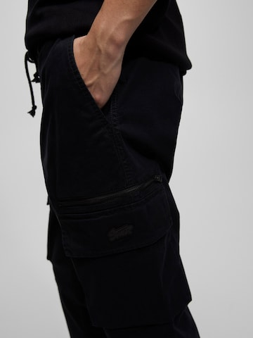 Pull&Bear Tapered Cargo Pants in Black