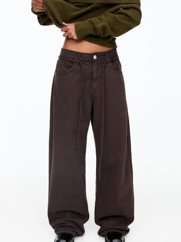 Pull&Bear Wide Leg Jeans in Braun: Vorderseite