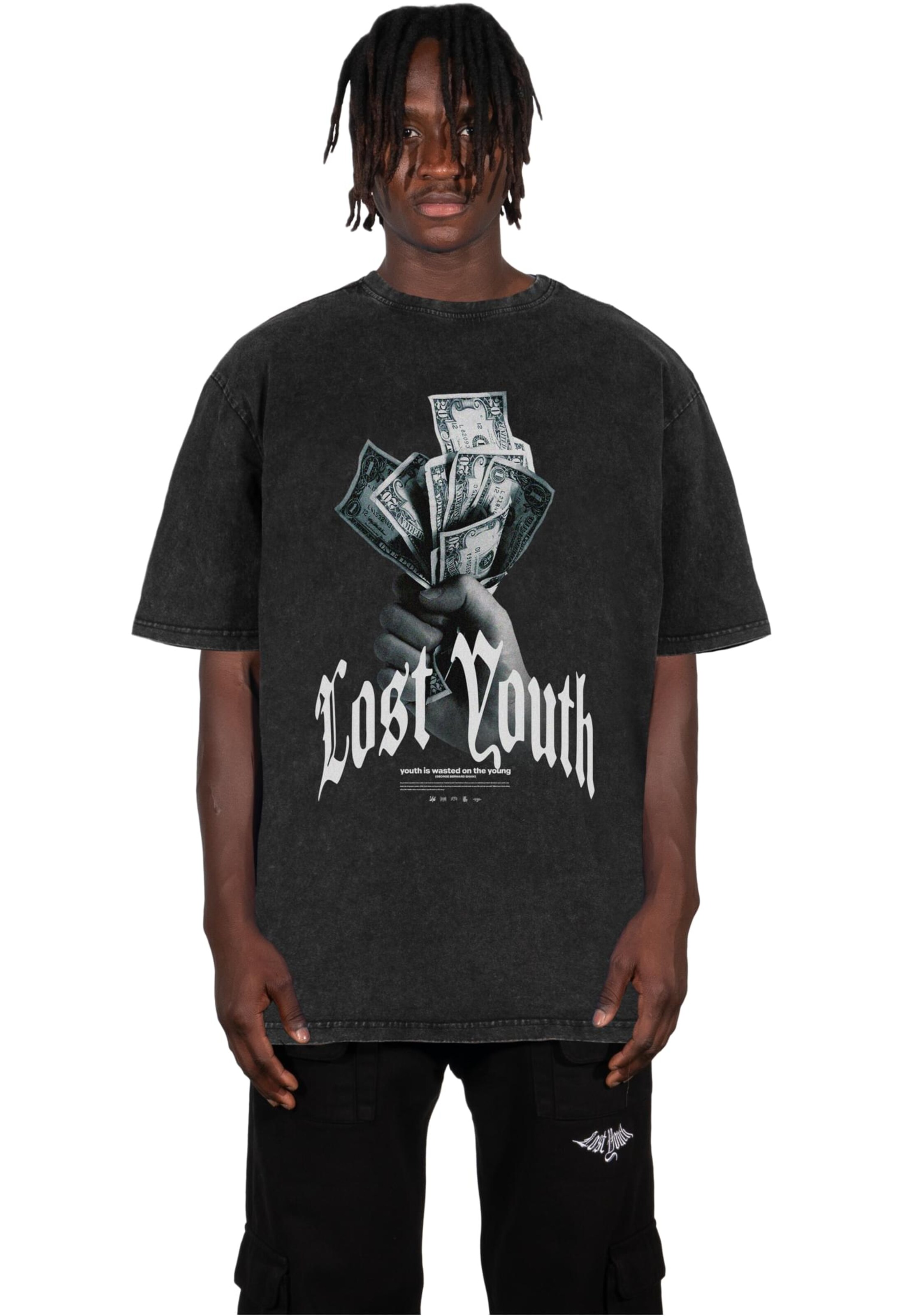 Tricou de la Lost Youth pe negru: față