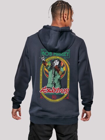 F4NT4STIC Sweatshirt 'Bob Marley Reggae Music Exodus Singing' in Blauw: voorkant