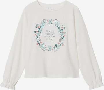 MANGO KIDS Shirt 'HAPPY' in White: front