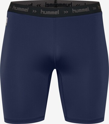 Hummel Skinny Workout Pants in Blue: front