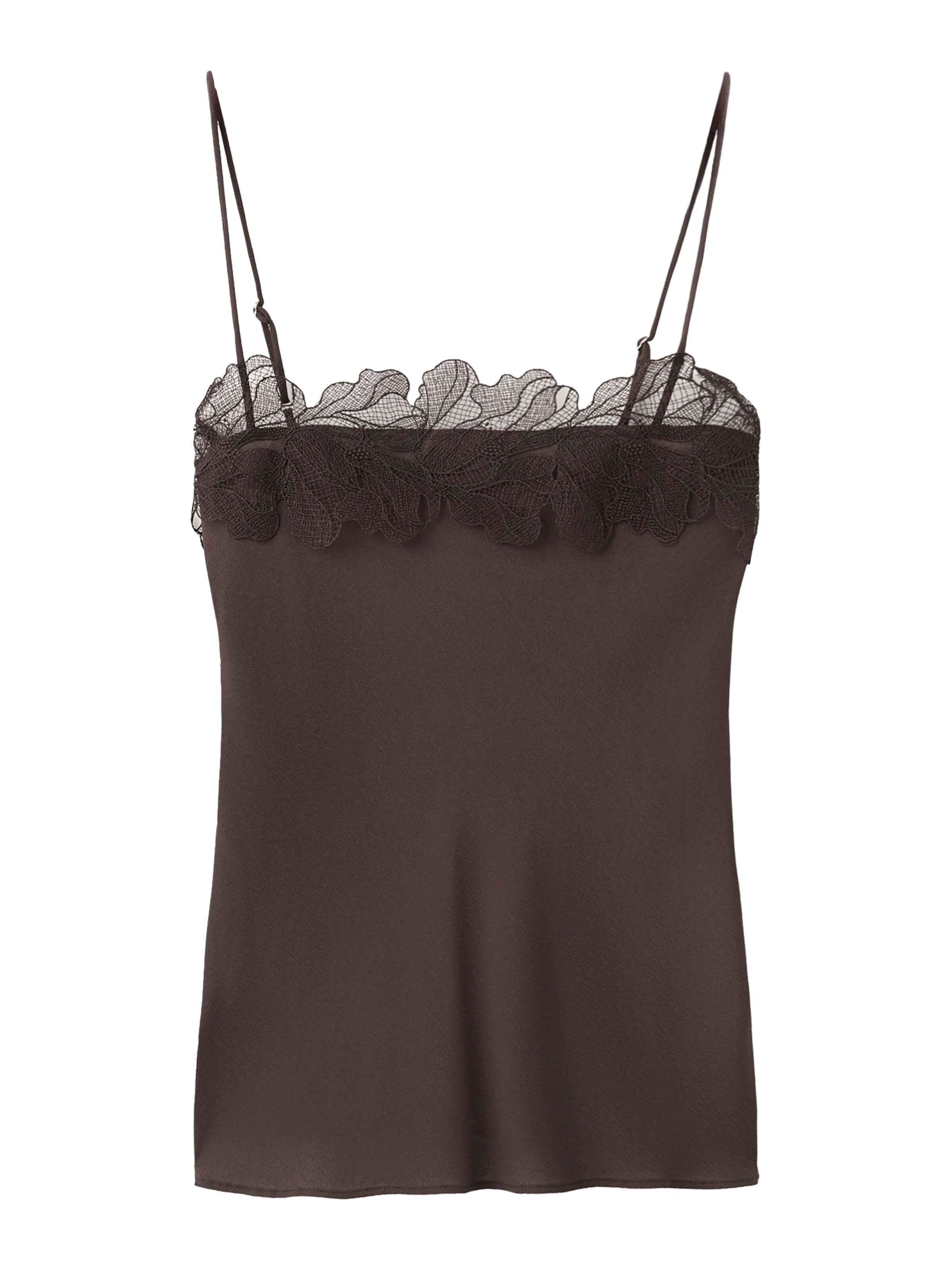 MANGO Top 'LOTUS' | čokolada barva, Prikaz izdelka