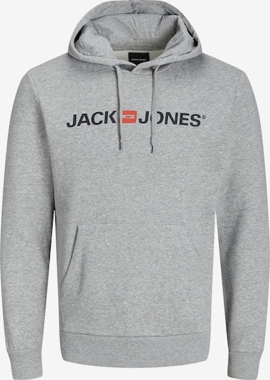 S dydžio Megztinis be užsegimo 'JJECorp' iš JACK & JONES, spalva – šviesiai pilka / mandarinų spalva / juoda, Prekių apžvalga