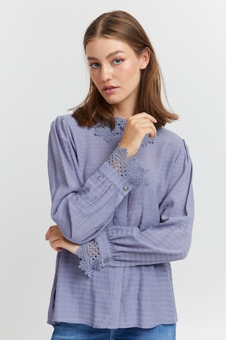 PULZ Jeans Blouse 'CANNY' in Blauw: voorkant
