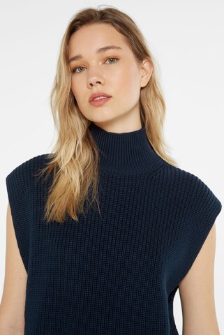 SENSES.THE LABEL Pullunder in Rippstrick mit Stehkragen in Blau