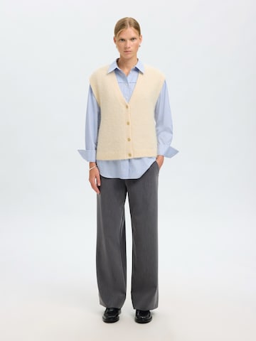 SELECTED Knitted Vest 'SLFGABELLA' in Beige