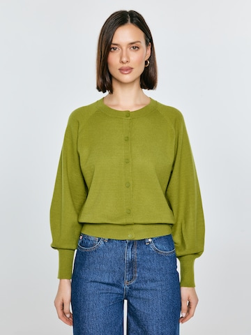 BIG STAR Knit cardigan 'SUZANA' in Green: front