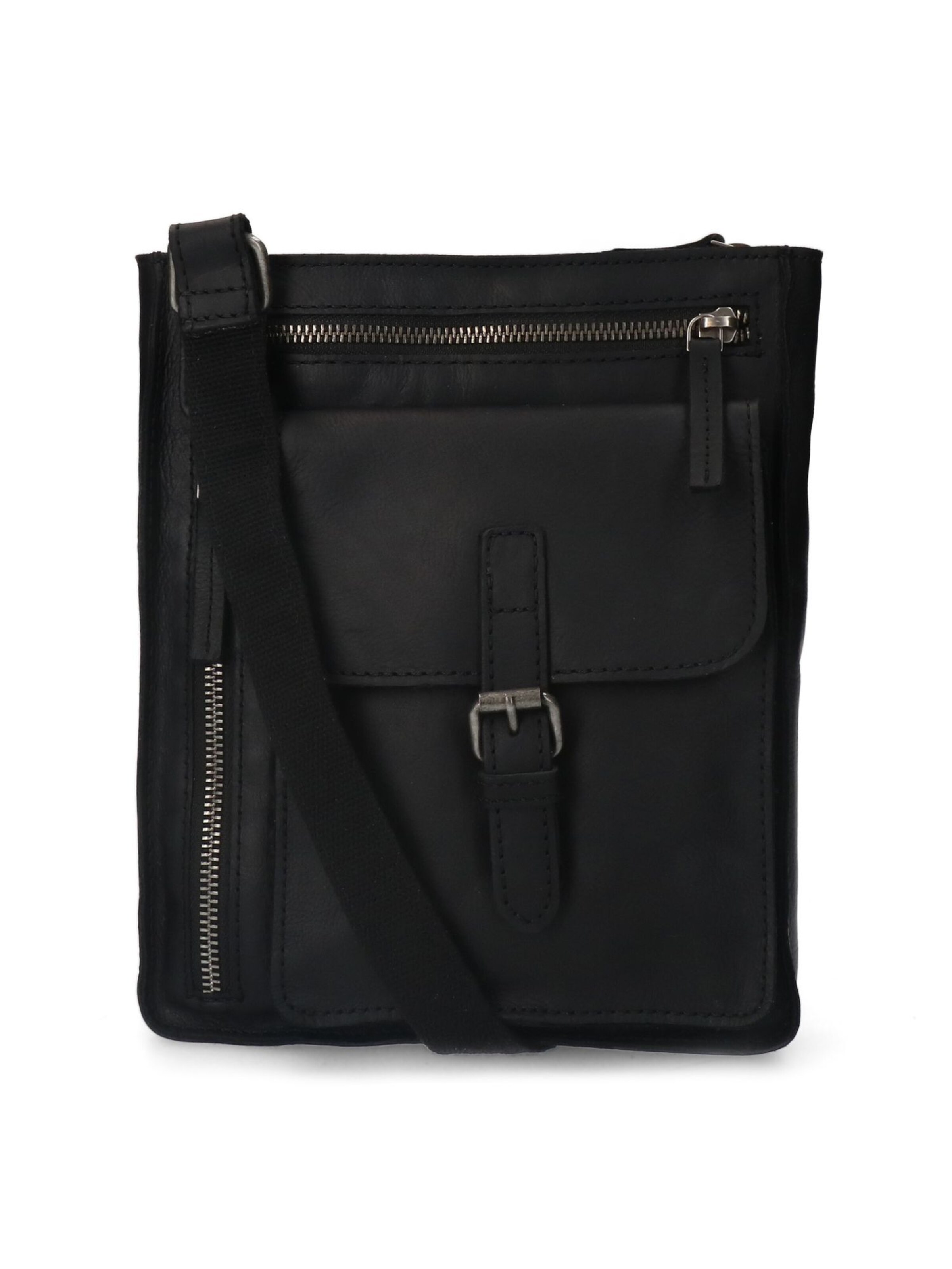 no stress Umhängetasche in Schwarz: Vorderseite