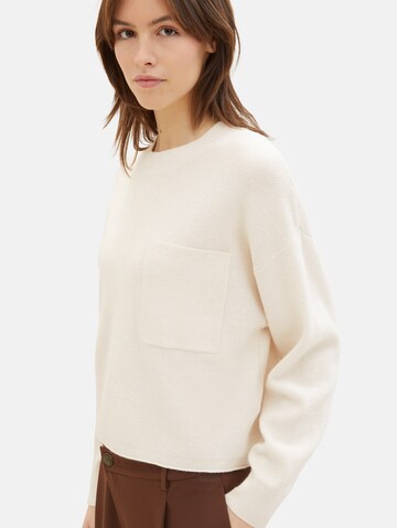 TOM TAILOR DENIM Pullover in Beige