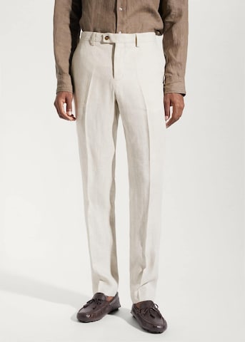 Regular Pantalon à plis 'Florida' MANGO MAN en beige : devant