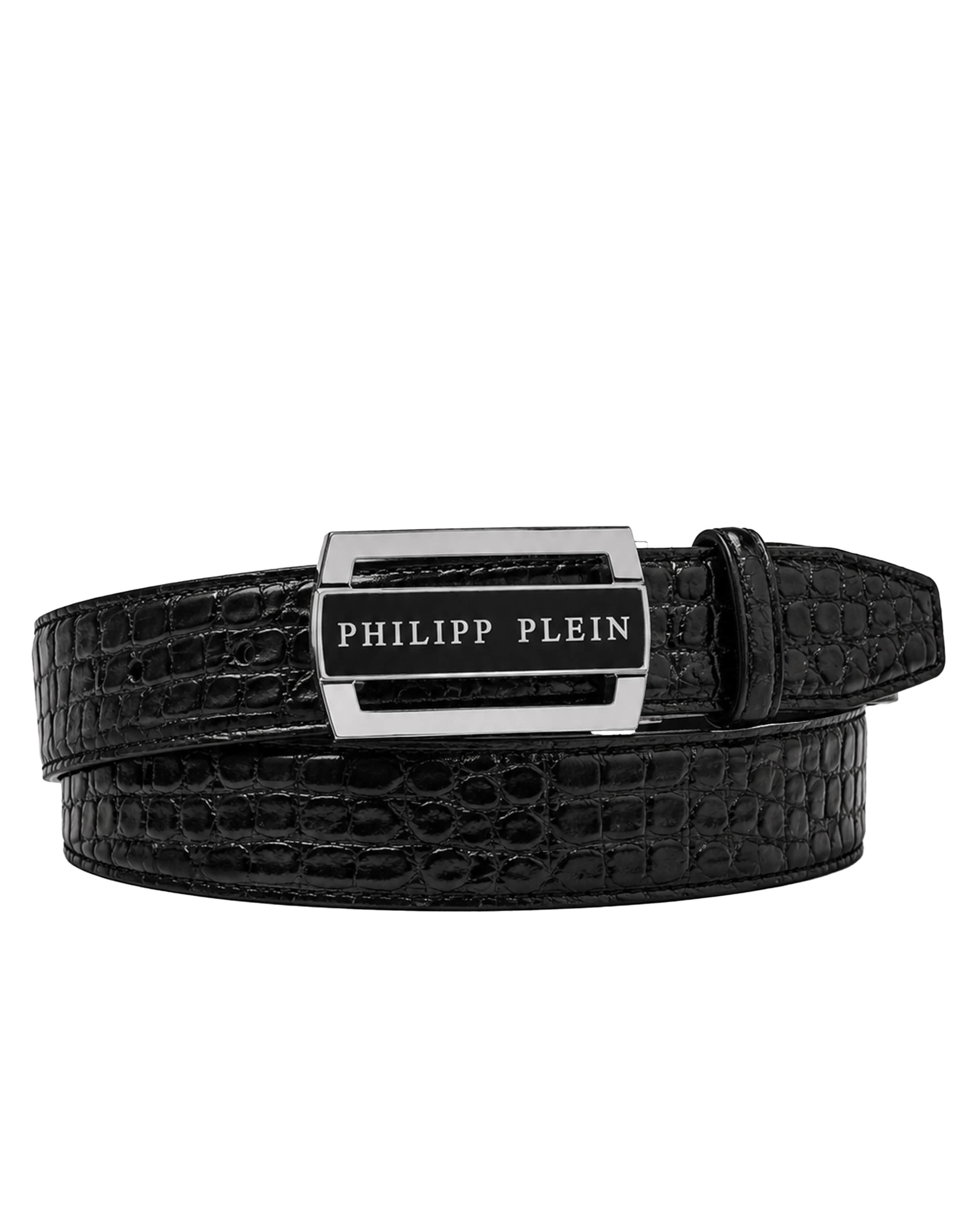Philipp Plein - Cinturón 'Cocco' en negro: frente