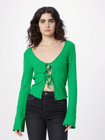 Gina Tricot Gebreid vest 'Mina' in Groen: voorkant