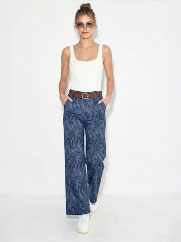 Wide Leg Pantalon 'Hose' Bianco Lucci en bleu