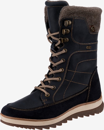 TOM TAILOR Lace-Up Boots in Blue: front
