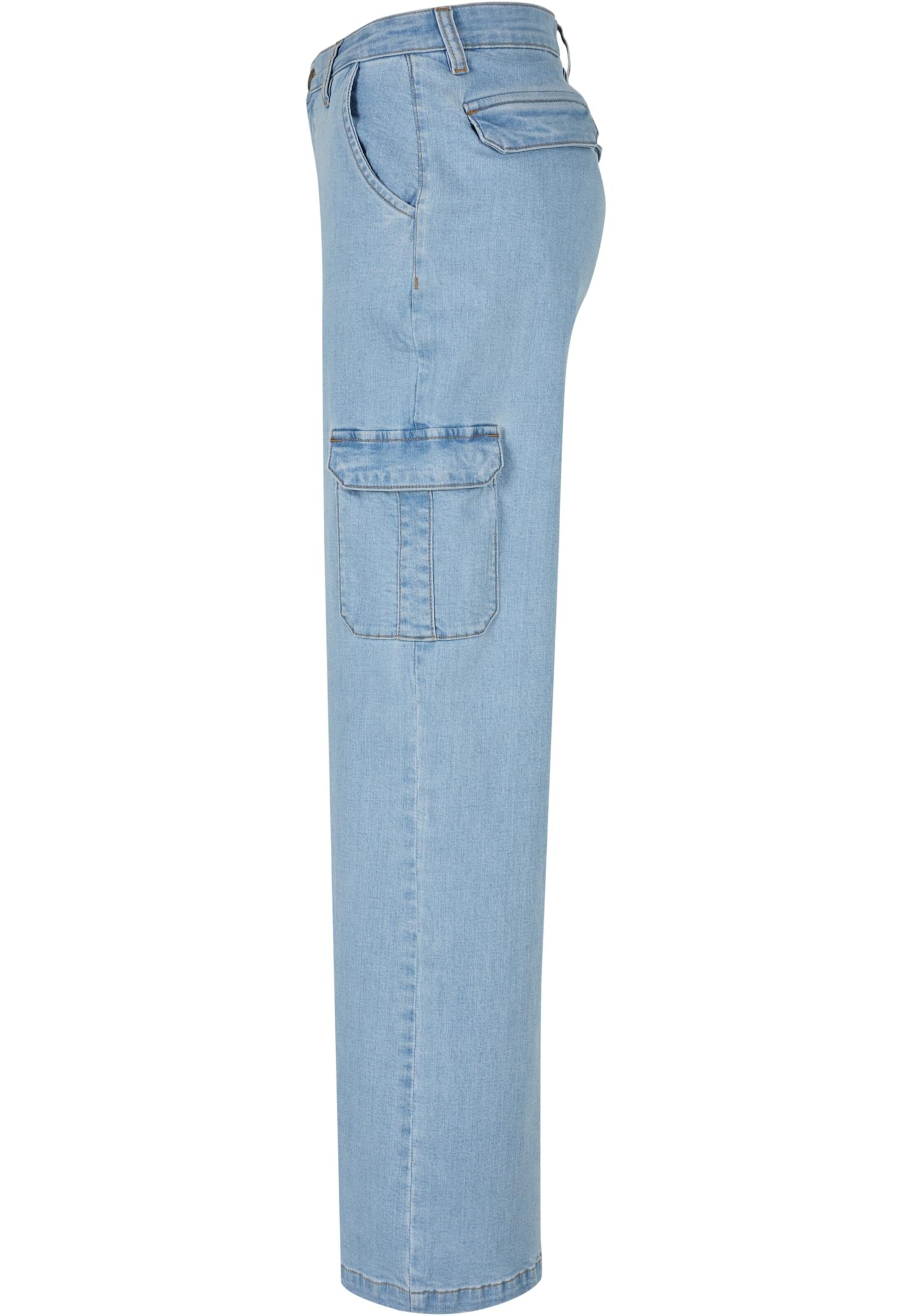 Urban Classics Wide leg Cargo jeans in Blue