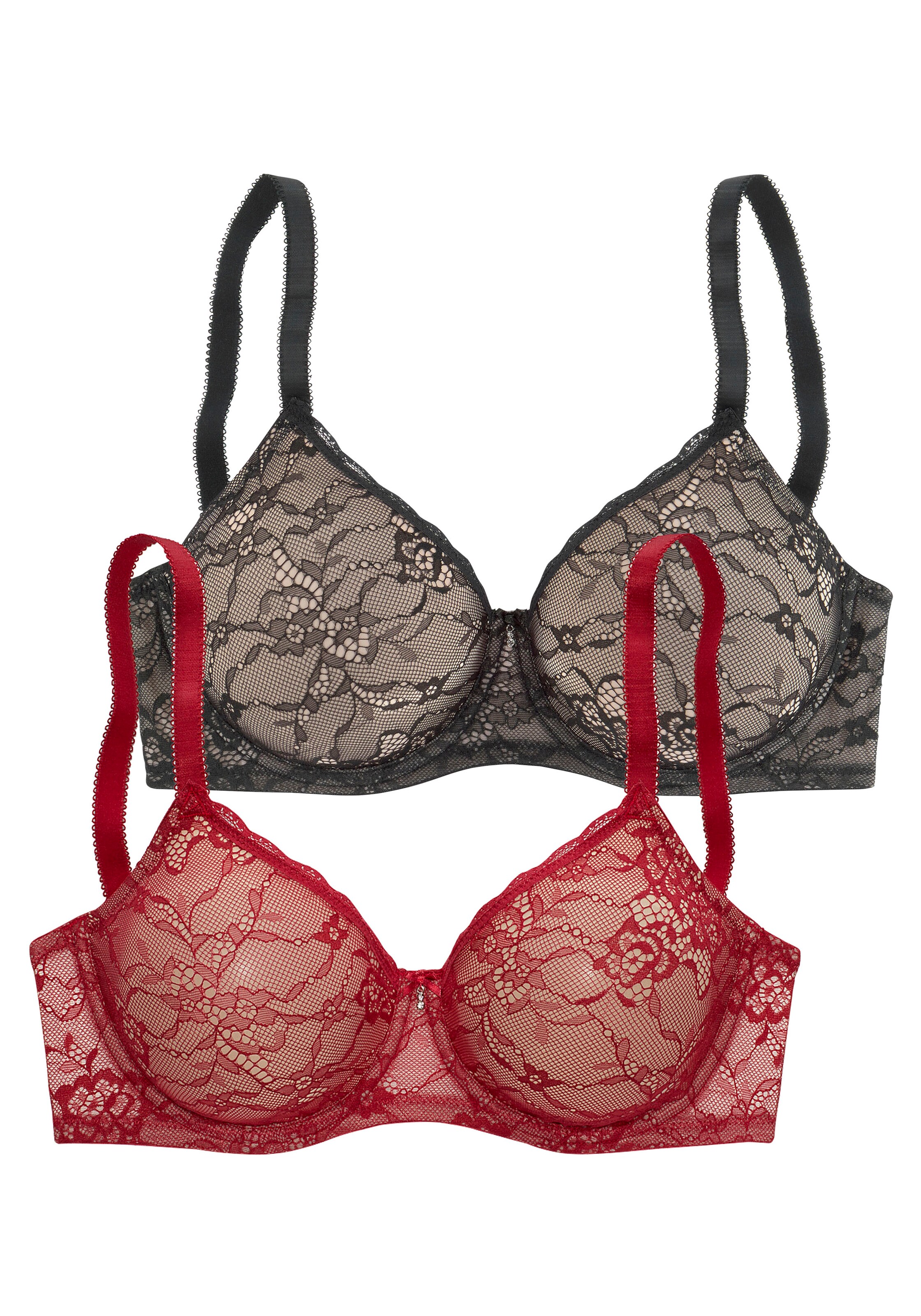 Invisible Soutien-gorge PETITE FLEUR en rouge : devant