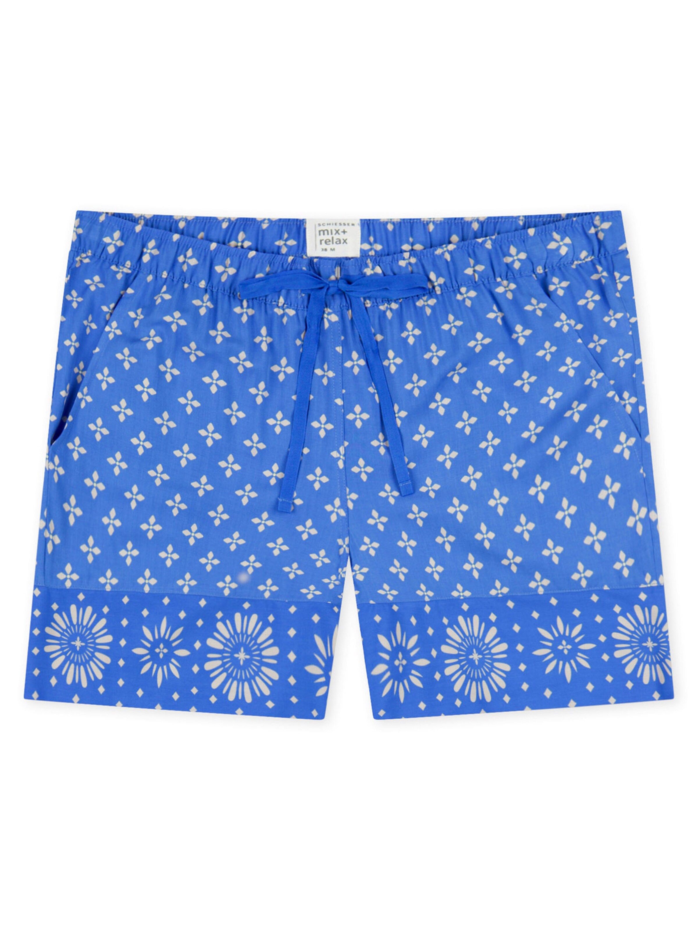 SCHIESSER Pyjamabroek ' Mix & Relax Web ' in Blauw: voorkant