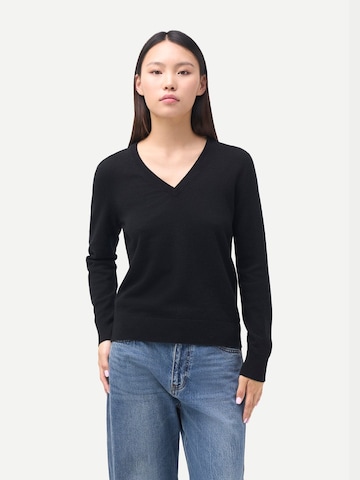 GOBI Cashmere - Jersey 'Women's Timeless Cashmere V-Neck Sweater' en negro: frente
