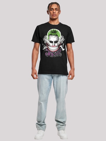 F4NT4STIC Shirt 'Suicide Squad Joker Coloured Smile' in Black