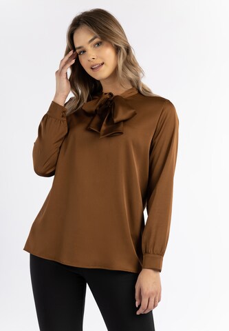 DreiMaster Klassik Blouse in Brown: front