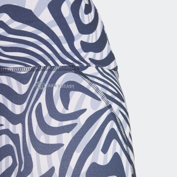 ADIDAS PERFORMANCE Skinny Sportsbukser 'Essentials Printed' i blå