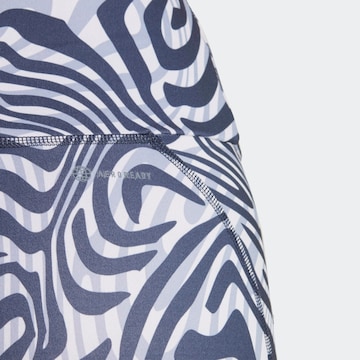 ADIDAS PERFORMANCE Skinny Sporthose 'Essentials Printed' in Blau