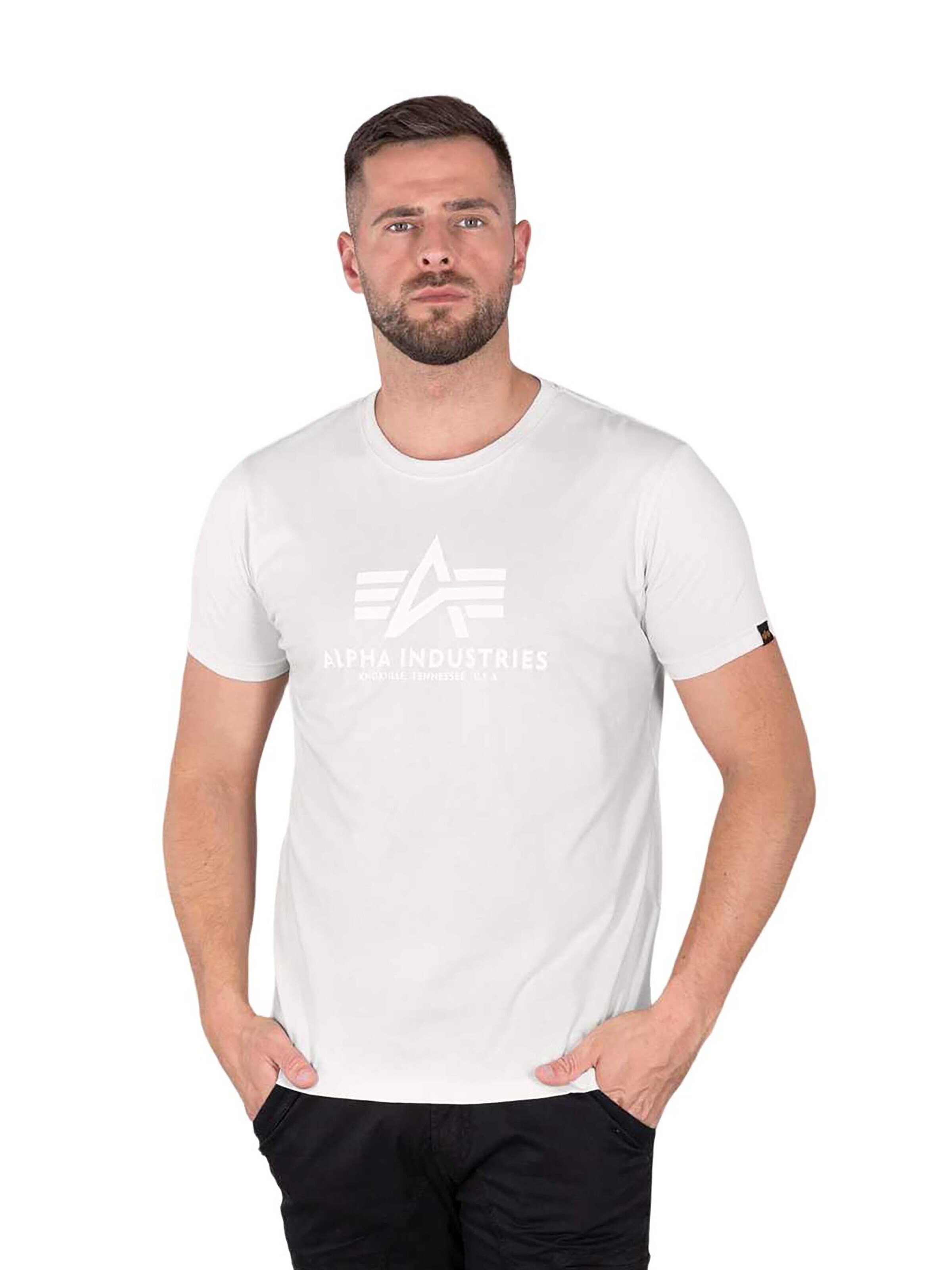 ALPHA INDUSTRIES Shirt 'Basic Logo'‌‌ in Weiß: Vorderseite