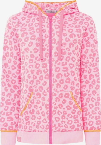 Veste de survêtement 'Hoodiejacke Soft Leo' Zwillingsherz en rose : devant