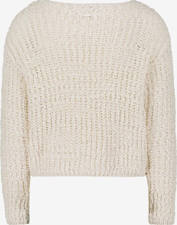 zero Pullover mit U-Boot Ausschnitt in Beige