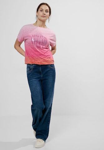 CECIL T-shirt 'Burnout' i rosa
