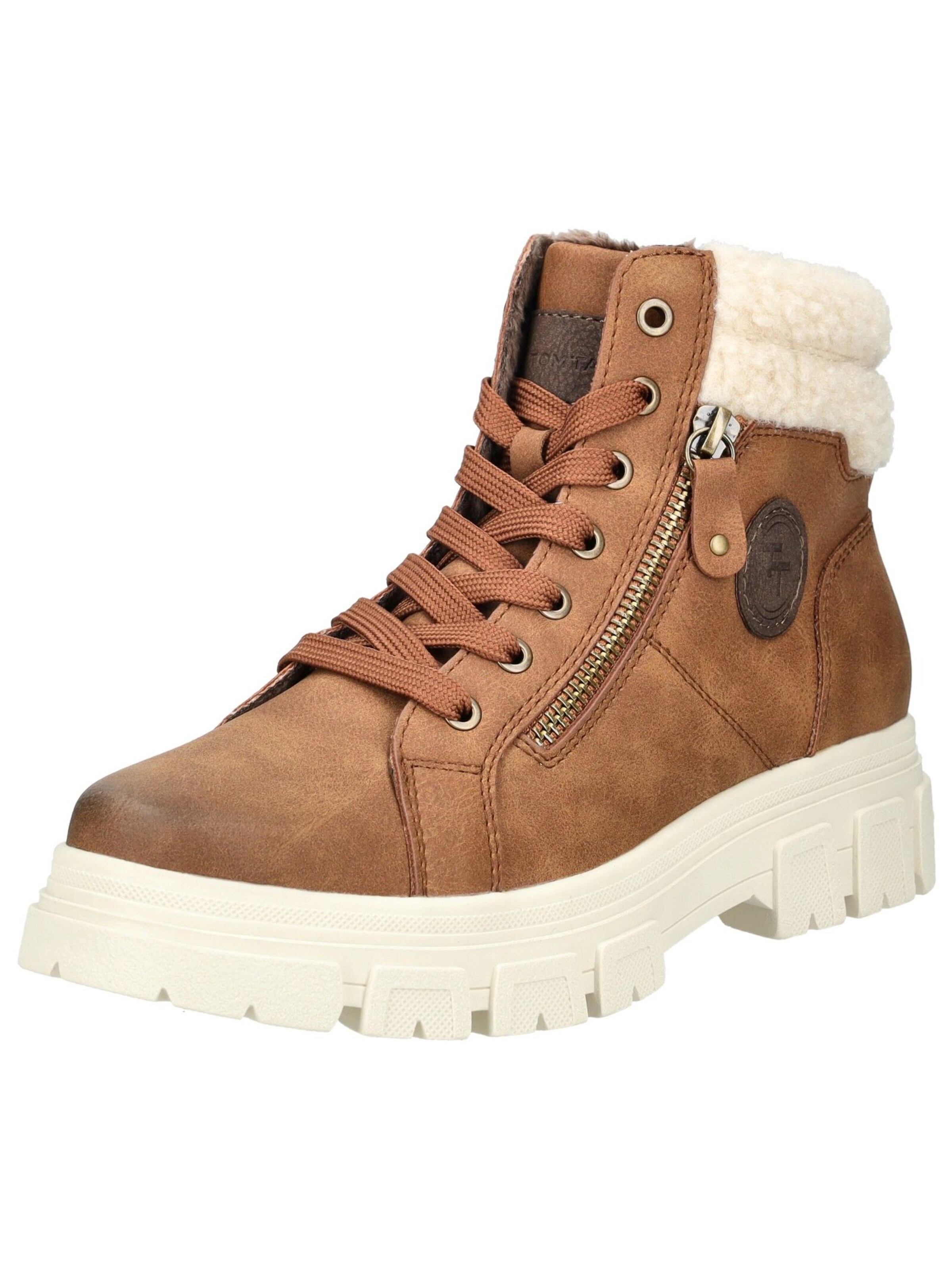 Bottines à lacets TOM TAILOR en marron : devant