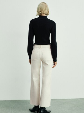 MANGO Wide leg Jeans 'CATHERIN' in White