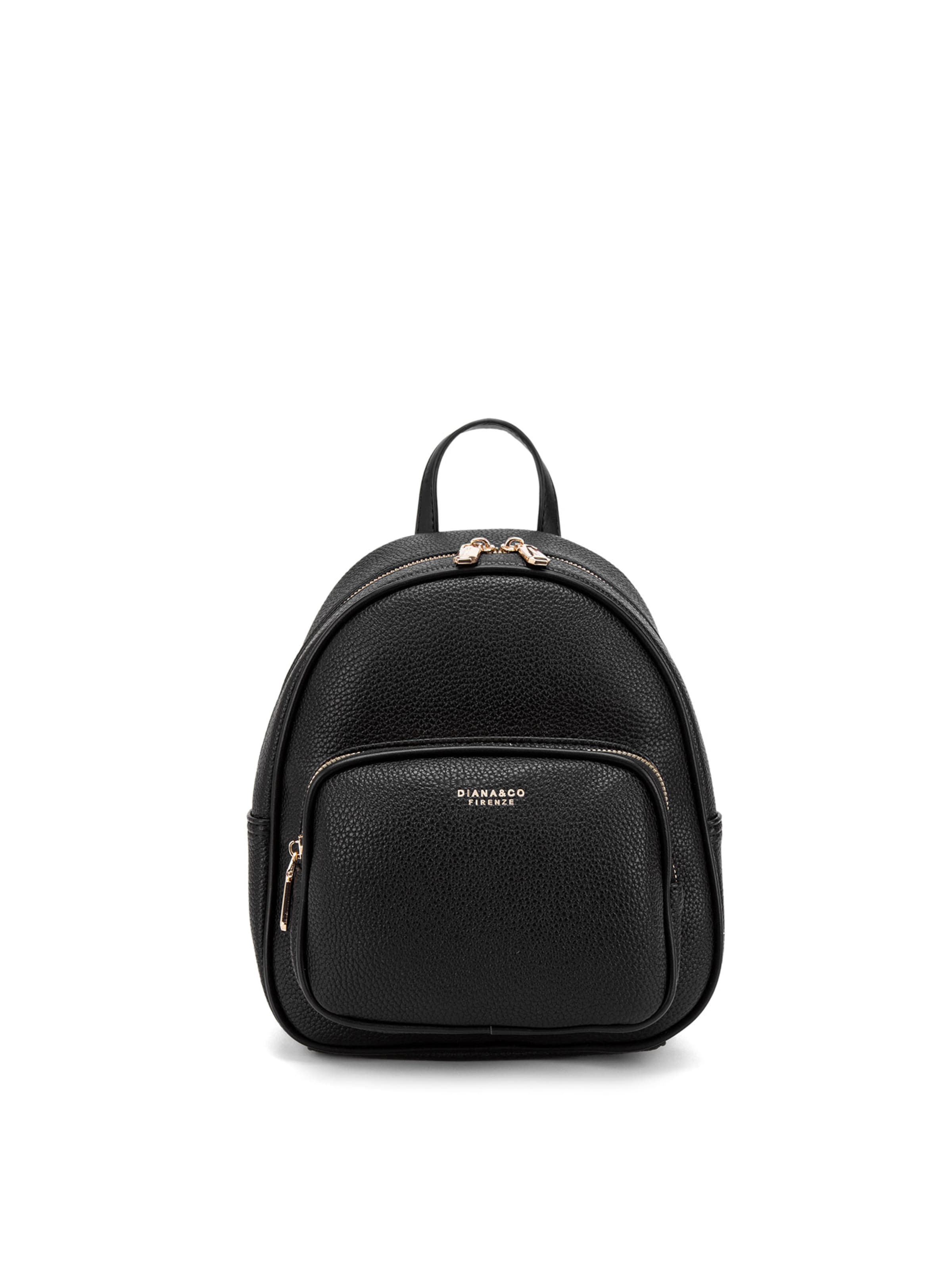 Zaino 'Zaino Donna Vegan Leather con Zip e Tasche Organizzate - Diana & Co' di Diana&Co. in nero: frontale