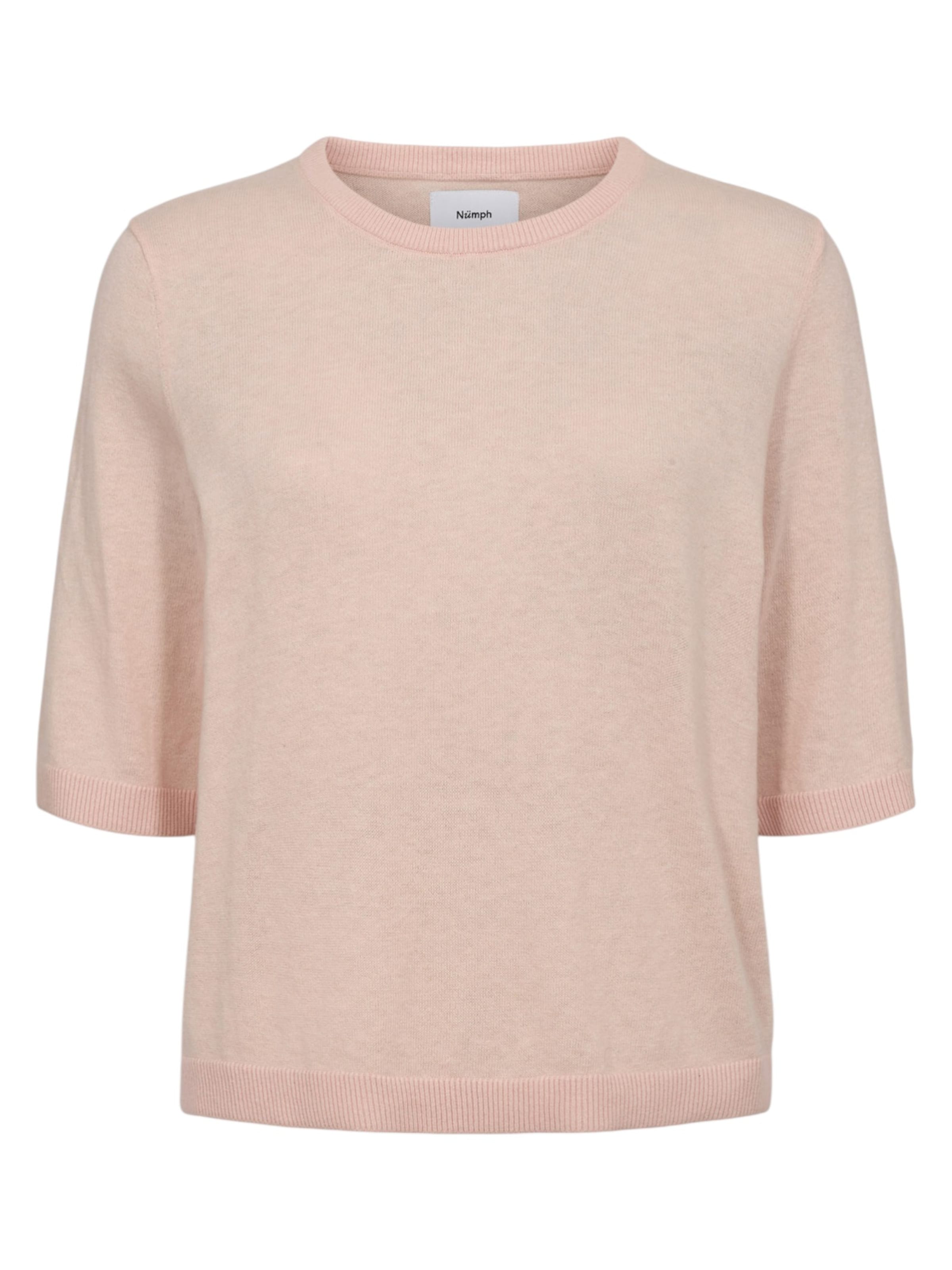 NÜMPH Strickpullover mit Halbarm 'NUCALLY SS PULLOVER' in Pink: Vorderseite
