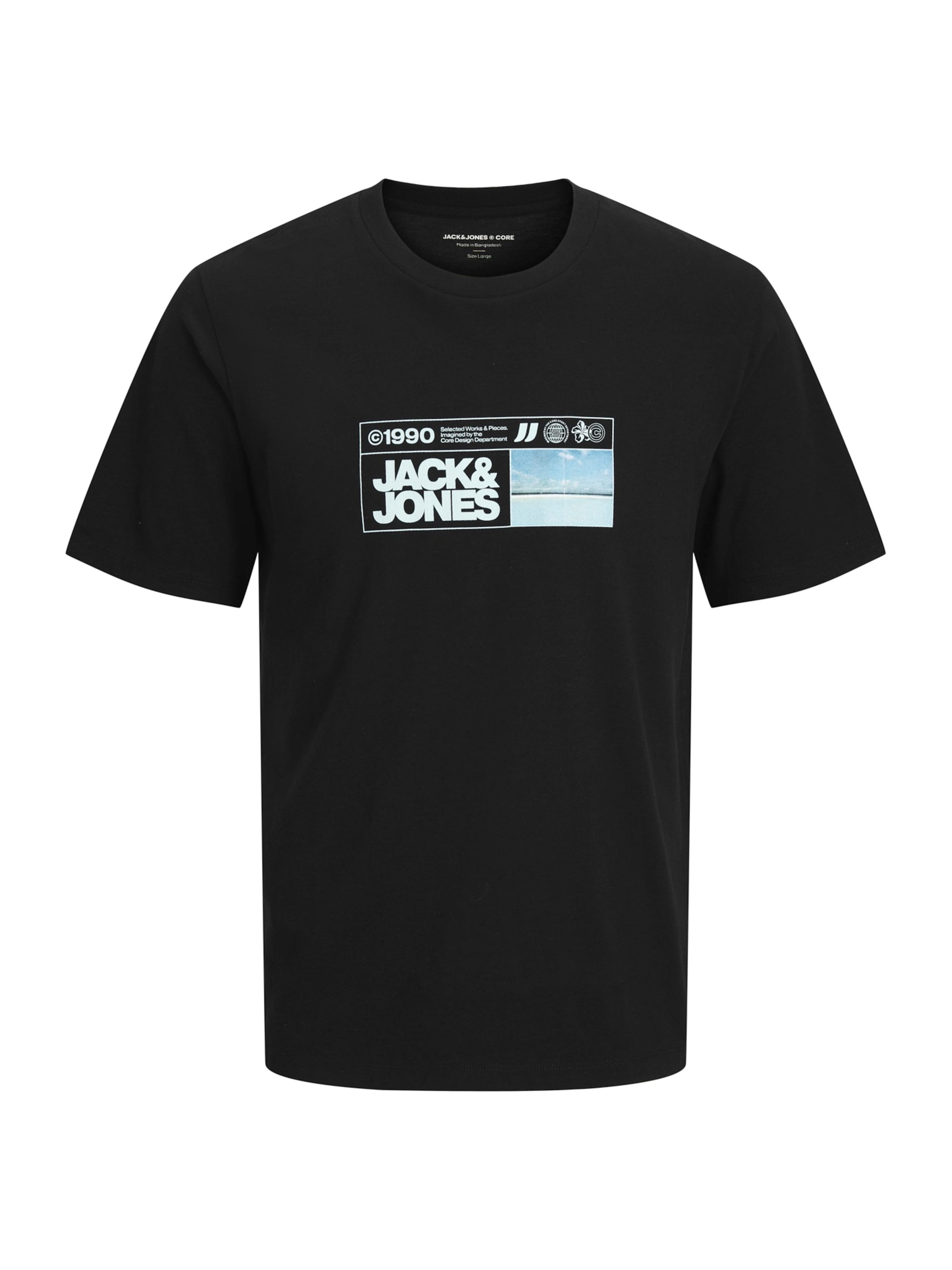 Jack & Jones Plus - Camiseta 'JCOMARINA' en negro: frente