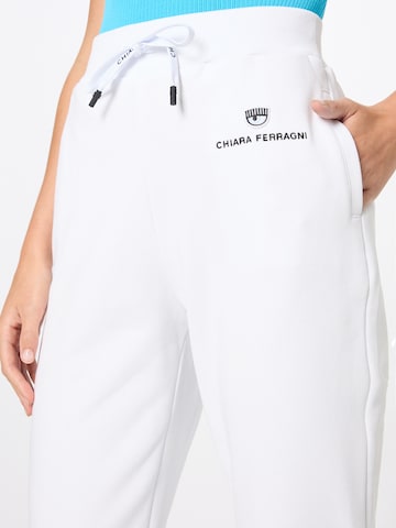 Chiara Ferragni Alt kitsenev Püksid, värv valge