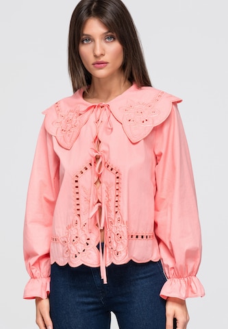 Ombre Blouse in Oranje: voorkant