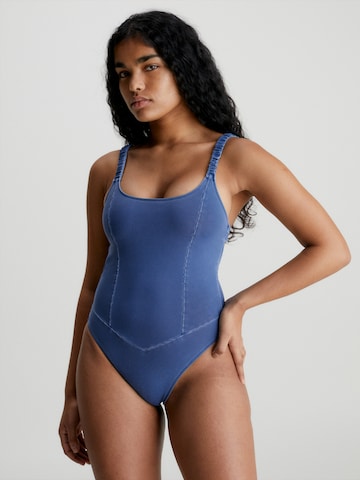 Calvin Klein Swimwear - Soutien de tecido Fato de banho em azul: frente