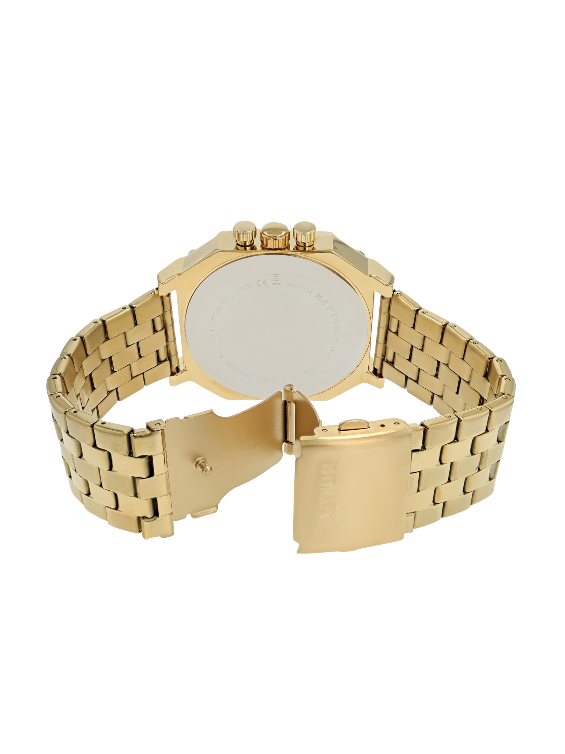 Raptor Analog Watch 'Magnus, Mineralglas' in Gold