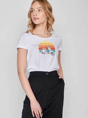 T-shirt 'Lifestyle Scooter' GREENBOMB en blanc : devant