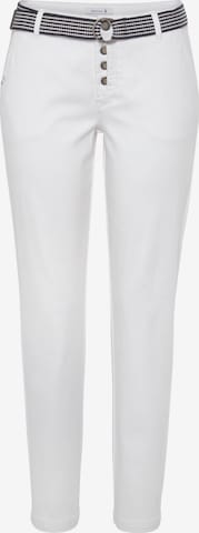 DELMAO Slim fit Chino Pants in White: front