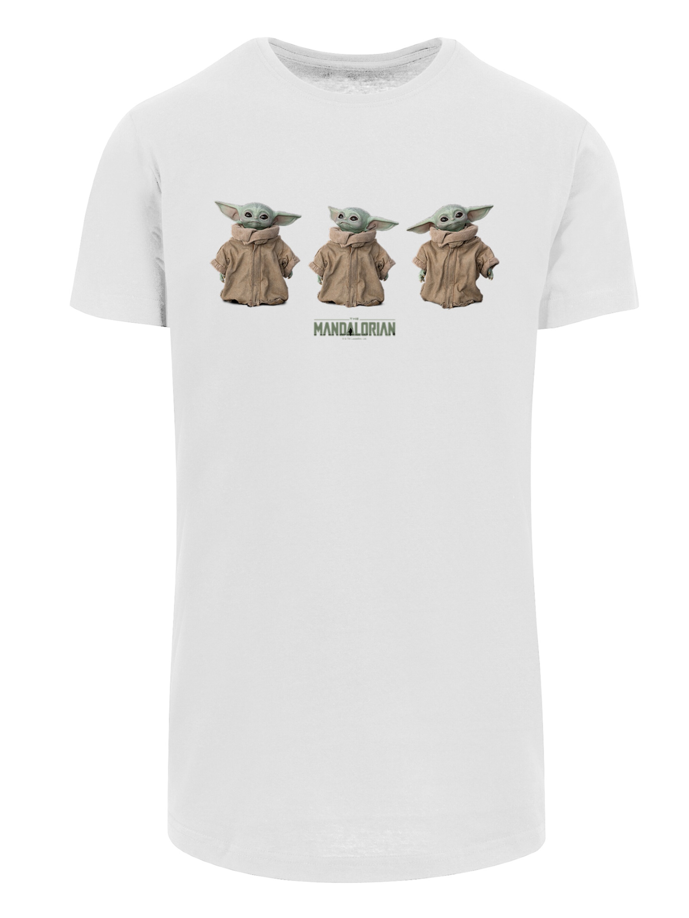 F4NT4STIC T-Shirt 'The Mandalorian Baby Yoda' in Weiß: Vorderseite