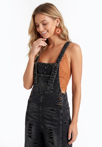 IZIA Loosefit Tuinbroek jeans in Zwart