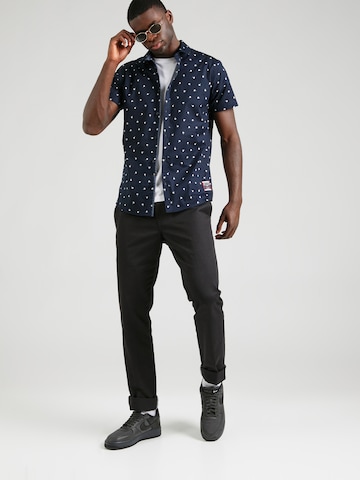 INDICODE JEANS Regular fit Button Up Shirt 'Harrisburg' in Blue